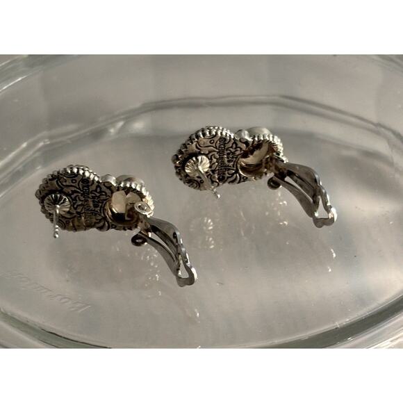 Stephen Dweck Sterling Flower Carved Crystal & Faceted Smokey Quartz EARRINGS - Picture 7 of 7